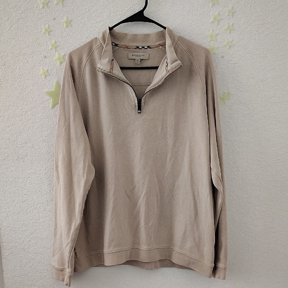 Men's Beige Half-Zip Sweater